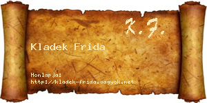 Kladek Frida névjegykártya